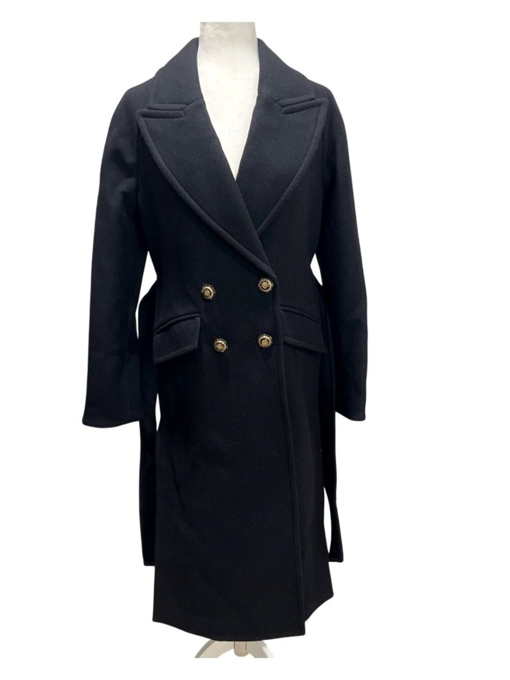 Veronica Beard Women XS Wool Coat Frattini Dickey Double-Breasted Black $998 NEW - Picture 4 of 12